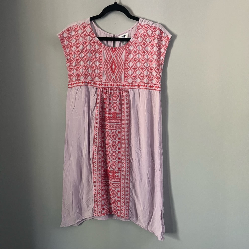 Old navy girls pink embroidered dress xxl/16
